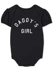 The Children's PLACE Baby Girls Matching Family Daddy's Girl Graphic Bodysuit - 黑色2 - 查看 1
