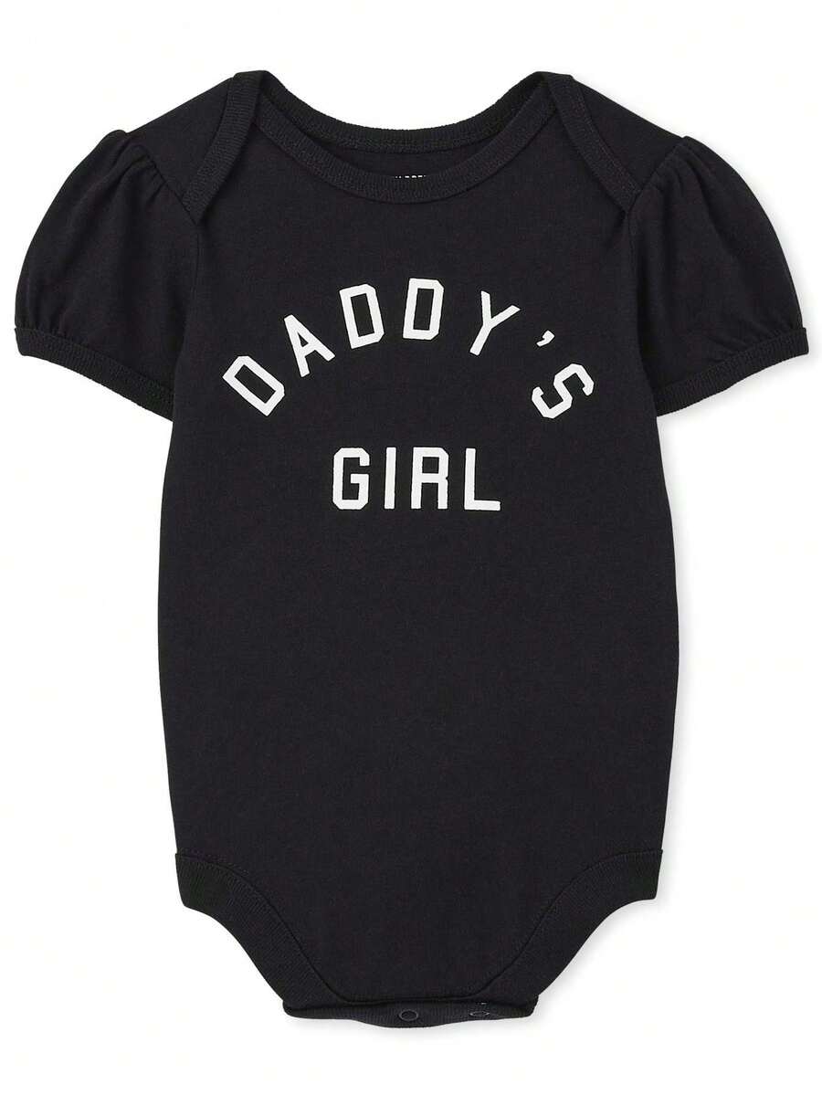 The Children's PLACE Baby Girls Matching Family Daddy's Girl Graphic Bodysuit - 黑色2 - 查看 1