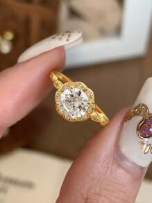 Stylever 1 件复古高光戒指，女士 S925 纯银，精美珠宝，适合婚礼 - 款式1 - 查看 1