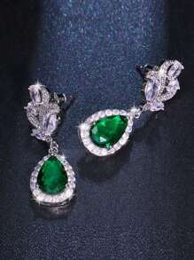 1 paire de boucles d'oreilles de mariée asymétriques avec design de goutte d'eau, accessoire de mode pour un port quotidien pour femmes