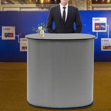 Counter Reception Desk Office Exhibition Stand Pop Up Podium Trade Show Table - Black - View 2