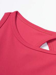 Catch Halo Crisscross Back Strappy Workout Top For Women - Sexy Open Back Camisole & Crew Neck & Build In Bra Cropped Tank Top | 4-Way Stretch Seamless Breathable Sports Top For Yoga, Pilate, Cheerleading, Gym (Rose Pink, S~XL)