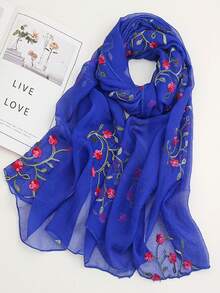 1pc Minimalist Elegant Delicate Embroidered Multi-Color Fashion Party/Travel Lightweight Scarf Shawl For Women, Spring/Summer - Multicolor - View 28