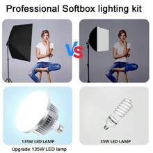 45W 3 Colors Temperature Softbox Lighting Kit, Photography Studio Light With 19.7"X27.5" Reflector And Remote | Professional Photo Studio Equipment For Portrait Video - 19.7"X27.5" - 查看 7