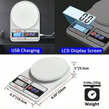 Digital Scale Kitchen Gram Weighs From 1 Gram To 5 Kilos - White - View 8