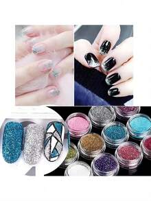 24合1亚克力美甲套装，适合初学者，包含12种颜色的闪粉亚克力粉（白色、透明色、粉色），可用于美甲延长，专业美甲套装，亚克力美甲工具套装，亚克力用品，女士礼品 - 彩色 - 查看 3