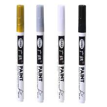 Caneta Marcadora de Tinta Tipo Agulha com Ponta de 0,7mm, Marcador Permanente, 4 Cores (Dourado, Prata, Preto, Branco) Para Retoque de Modelos em Metal, Brinquedos, Madeira, Pedras, Pintura de Pneus, Cartões de Saudação, DIY, Volta às Aulas - Multicolorido - Visão 14