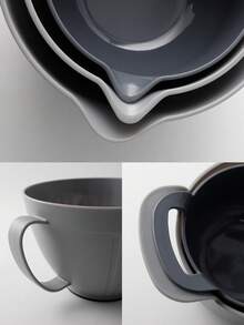 3件套多功能塑料搅拌碗套装，防滑沙拉碗，烘焙搅拌碗，防滑搅拌盘，清洁盘，厨房配件，易于清洁，适用于多种场合