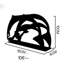 1PC Metal Napkin Holder - An Elegant Vertical Desktop Tissue Holder With A Complex Black Design, Perfect For Home, Hotel Or Cafe Decoration - Black - View 4