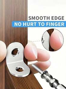 30pcs Heavy-Duty L-Shaped Corner Brackets Stainless Steel Corner Braces - Fit For Cabinets, Furniture, Cupboards, Chairs And Drawers - Includes 10 Brackets And 20 Screws - , Multipurpose Connectors - Silver - View 4