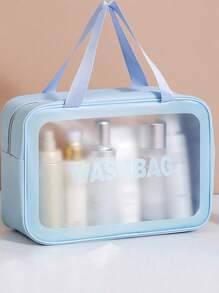 1pc/3pcs PVC Cosmetic Bag Set, Makeup Organizer, Waterproof Toiletry Pouch, Portable Cosmetic Storage Bag, Large Capacity Storage, Ideal For Home And Travel, Back To School,Party Supplies, Festival Gifts For Fall Home Decor