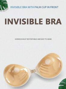 2 paia di reggiseni adesivi senza spalline, push up, invisibili, da attaccare, reggiseni adesivi, biancheria intima invisibile con spessore di 3 cm, adatta per abiti da donna senza schienale, riutilizzabile