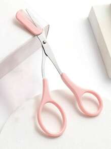 Pink Eyebrow Scissors With Comb,Eyebrow Razor Set Long Handle Blade With Precision Cover Women Eyebrow Shaping Tools Suitable For Or Travel Use,Hair Products And Accessories For Barber Salon Beauty Travel Essentials,Easy To Carrying, Set For Travel, Travel Goods, Vacation, Beach, Gift For Women&Girls