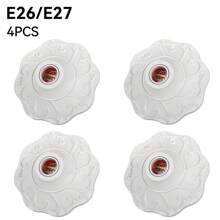 CILIA E26/E27 Lamp Socket Adapter Whit Cover ,Round White & Black Bulb Base Converter For LED/CFL/Incandescent Bulbs