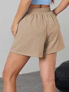 Bộ 3 quần short thể thao co giãn, thích hợp mặc mùa hè, phù hợp cho hoạt động ngoài trời, thể thao, du lịch, đi bộ trong thành phố và các dịp khác, thoải mái và dễ phối đồ, bộ quần short thể thao nữ, quần short mùa hè. - Màu Khaki - Xem 4