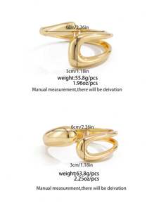 1 Peça Vintage Bracelete de Gargantilha Criativa de Moda Exagerada de Metal Geométrico Assimétrico com Design de Gota d''Água Oca, Joia Punk Minimalista Grossa, Adequada para Uso Diário, Férias, Diferentes Festas e Acessório de Banquete para Mulheres