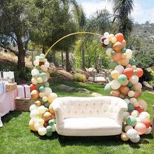 Gold Wreath Single Pole Arch, Floral Wedding Stage Backdrop Decor Props - Gold - View 6