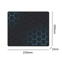 Non-Slip Rubber Mouse Pad, Oblong Geometric Pattern Gaming Mouse Pad, Office Desk Accessory, 25*30cm, Soft Computer Mouse Mat With Hexagon Pattern, 3D Square Natural Rubber Mouse Pad, Reinforced Locking Edge And Dirt-Resistant - Tridente dorado - 查看 2