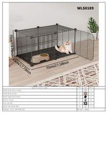 Multi-Layer Cat Cage With Litter Box, Indoor Cat Furniture, Pet Cat Home, Small Size - Multicolor - View 29