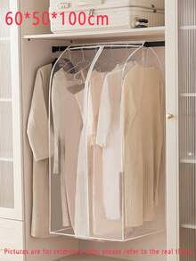 Funda protectora contra el polvo para ropa, bolsa colgante antipolvo, bolsa de almacenamiento de abrigos completamente cerrada, bolsa colgante transparente larga para almacenamiento en armario, funda cerrada en la parte inferior para perchero, protector de ropa para armario para abrigos, trajes, vestidos, almacenamiento en dormitorio y armario del hogar, organización y almacenamiento del hogar