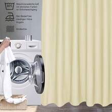 Shower Curtain, Beige, Textile Polyester Fabric Bathroom Curtain, Waterproof Washable Shower Curtain, Suitable For Bathtubs, Anti-Mold, Quick-Drying, With 12 Hooks - Beige - View 5