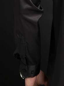 Men's Solid Color Lapel Collar Dress Shirts, Casual Long Sleeve Button Down Shirt For Formal Occasions - 查看 11