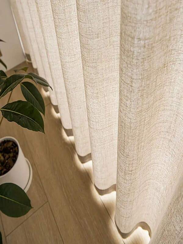 1pc Linen Modern Linen Gauze Curtain - Japanese Linen Style, Rod Pocket Design, Suitable For Living Room And Bedroom - Sheer And Light Filtering Curtain, Living Room Curtain, Bedroom Curtain (160g Fabric Weight)