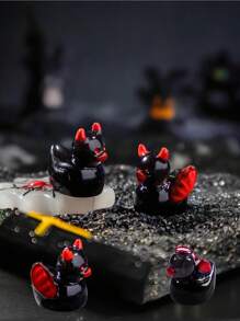 100/50/20/10/5/1pc Halloween Glow-In-The-Dark Demon Black Ducks, DIY Landscape Car Decorations, Stationery Resin Craft Gifts, Unique Gift Ideas, Outdoor Garden Moss Micro Landscape Decor, Party & Outdoor Decorations, Desktop Ornaments