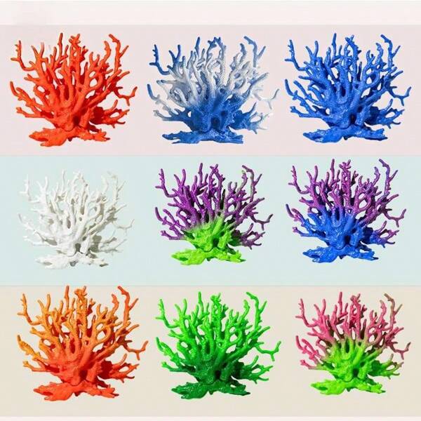 Adorno de planta de coral flexible de gran tamaño para pecera, decoración de paisajismo acuático para acuario
