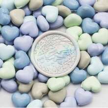 100pcs Light-Colored Heart-Shaped Sealing Wax Beads, Sealing Wax Beads For DIY Decoration Of Envelopes, Wedding Invitations, Cards, Postcards, Gift Packaging, Crafts, Scrapbooking - Multicolor - View 19