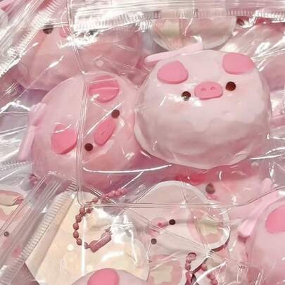 1 件小猪毛绒玩具，TPR 材质，可爱粉红猪减压挤压感官玩具，最适合在感到压力、无聊或兴奋时放松，是生日或圣诞节的理想礼物，无挂链