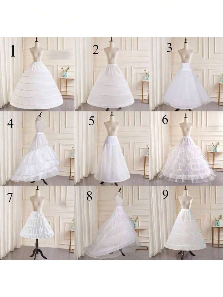 Robe de mariée Soutien Gabon Moyen et Long Soutien en arête de poisson Robe de mariée Lolita Jupe intérieure Soutien Vêtements d'automne pour femmes - Multicolore - Voir 1