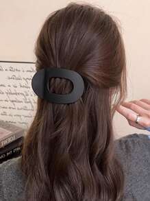 4pcs Minimalist Frosted Hollow Elliptical Large Hair Claw Clips - High-End Hair Clamps For Bun, Ponytail, Suitable For Everyday, Outing, Sports, Dining, Home, Versatile Hair Accessories, Great Mother's Day, Thanksgiving, New Year Gift