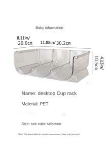 1pc No Drill Plastic Transparent Wine Rack With Cup Holder, Stackable Bar/Countertop/Fridge Storage For Wine Bottles And Tumblers, Home Kitchen Living Room Display Shelf