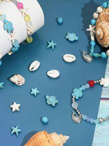 1 Set Ocean Summer Vacation Style Friendship Charm Bracelet Making Kit Clay Beads Set For Jewelry Bracelet Necklace Earring Making Diy Craft