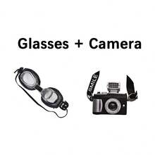 1Pair Glasses+1Pc Camera Set Cute Decorative Prop For 5.9-6.9in Doll Costume Prop Cartoon Kawaii Decoration Accessories Swimming Goggles Compatible With Labubu (Some Parts May Be Random)