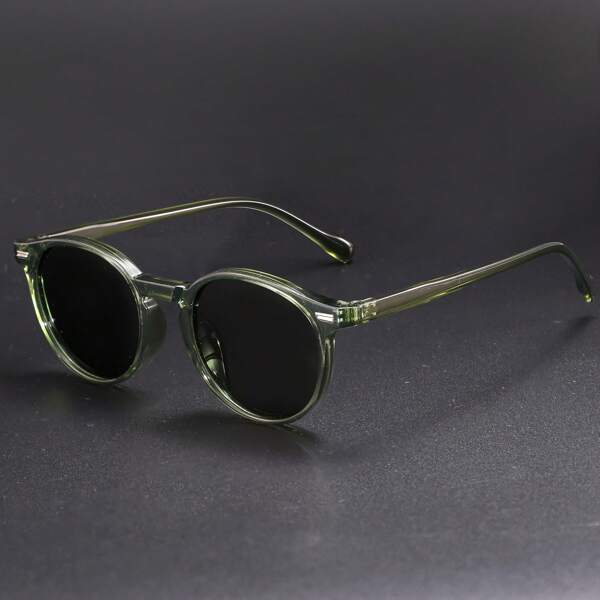 HBK Nuovi occhiali casual da uomo con montatura in TR90 e lenti TAC, design ultraleggero a forma rotonda verde vintage, decorazione, occhiali da vista per uomini e donne, adatti per uso quotidiano, foto, feste, regali di compleanno, ritorno a scuola, look casual chic da college