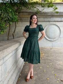 LESE MIDI DRESS WOMEN'S DRESS - Green - View 4