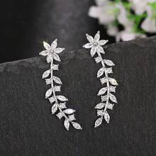 New Hot  Fashion Ear Hooks For Women Temperament Flower Shape Full Earrings Petal Earrings For Women Suitable For Daily Wear Or Gift Giving - Silvery - View 7