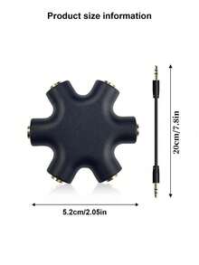 1pc 3.5mm Snowflake-Shaped Multifunctional 1-To-5 Audio Splitter, Headphone Music Sharing Adapter Converter - Multicolor - View 8