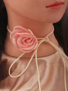 1 pieza Collar gargantilla de flor de rosa negra, gargantilla envuelta de estilo gótico oscuro, vintage y sexy con decoración de camelias, adecuado para vestidos, ocasiones formales, fiestas, regalo para amigos y citas