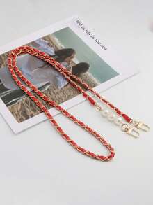 1 Bag With Shoulder Strap, Simple Style, Thin Chain, Diagonal Span, Zinc Alloy Material, DIY Accessory, Adjustable And Retractable Bag Chain, Mobile Phone Hanging Rope Chain, Bag Chain, Mobile Phone Hanging Rope Chain, Women's Shoulder Strap