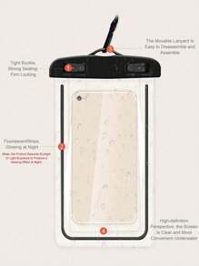 1个防水手机壳,休闲防水手机壳,PVC材质,荧光防水,适用于 15/14/13/12/11 Pro Max/XS Plus,兼容7.0英寸及以下三星Galaxy手机,防水手机干袋,海滩度假必备,适合夏季度假、潜水、游泳等户外活动。 - 彩色 - 查看 6