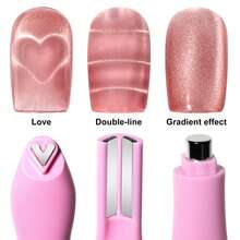 3/1 Pieza Imán de ojo de gato con forma de corazón, removible y de 3 en 1 para uñas, imanes para arte de uñas, imán para esmalte de uñas efecto ojo de gato (azul, verde, rosa), suministros para uñas, herramientas para uñas, herramientas para arte de uñas, de vuelta a la escuela, uñas, herramientas para uñas postizas - Multicolor - Ver 3