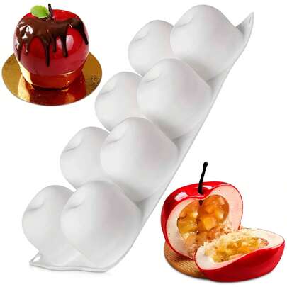 Apple Silicone Mold For Baking Mousse Cake Dessert Pastry Chocolate Fruit Pudding Jelly Ice Cream Christmas Cake Decoration Mold, Non-Stick And Easy Release,Lemon Shape,Mango Shape
