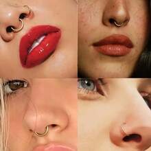 1 Pc Of Stainless Steel Simple 18K Gold Plated Hoop Earrings For Women Or Girls, Delicate Cartilage Hoop, Tiny Spiral Hoop, Gold Hoop, Silver Hoop Set Minimalist Taggs Hoop, Conch Hoop For Men, Mini Piercing Hoop Jewelry Everyday, Suitable For Everyday Wear, 16 Gauge 6mm, 7mm, 8mm, 9mm,10mm 12mm - Yellow Gold - View 5