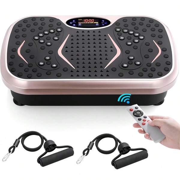 Pedana vibrante fitness, pedana vibrante 99 livelli 5 programmi di allenamento, design compatto, motore silenzioso, fasce di allenamento, antiscivolo