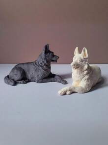 1pc/2pcs German Shepherd Silicone Candle Mold, Suitable For Scented Candles, Soap, Resin Crafts, Valentine's Day Home Decor, Handmade Gifts - White - View 3