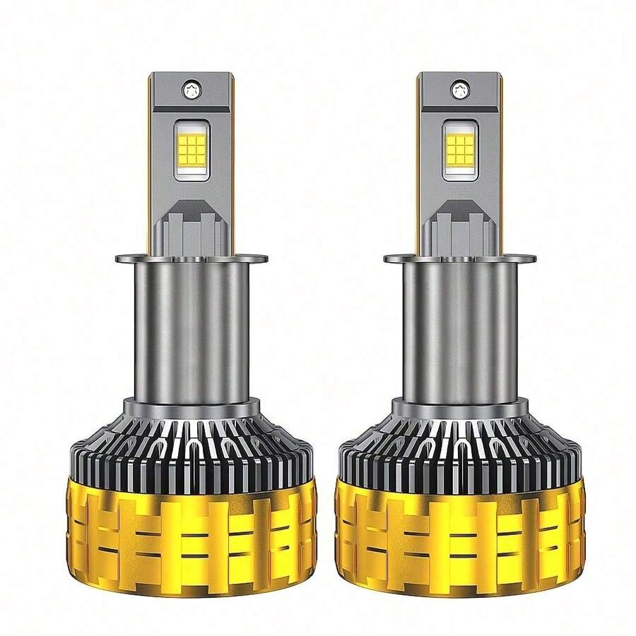 SEREE 2pcs 6000K LED Car Headlights - 120,000 Lumens High Brightness, FPWR Side-Emitting Design, 360° Beam Angle, N-Play Chip, Aluminum Alloy Housing, Plug & Play With External Driver For H3 Low/High Beam Upgrade - H3 - Xem 1