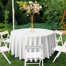 RINDOJIN 3 Pack Plastic Lace Tablecloth 84 X 84 Inch Round Lace Table Cover Disposable Table Cloth For Picnic Party Birthday Wedding Baby Shower Circle Tablecloth - Plastic Lace Tablecloth - View 3